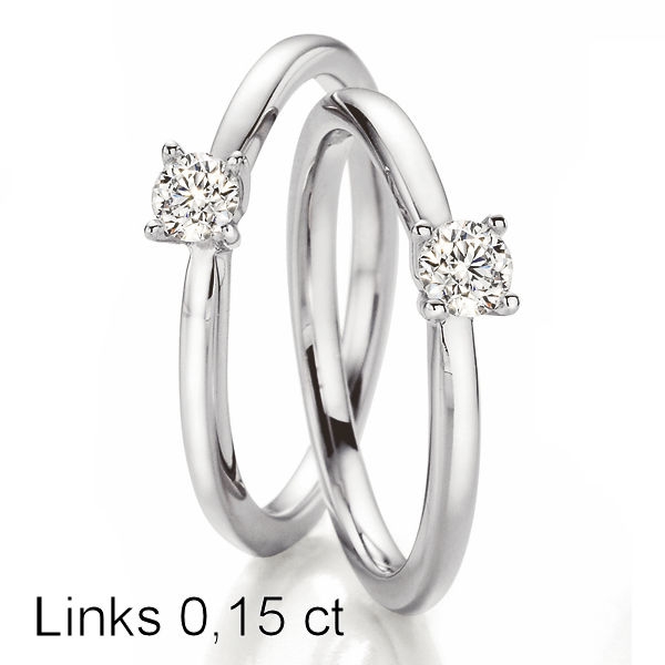 Weissgold Ring Solitaire 0,150 ct